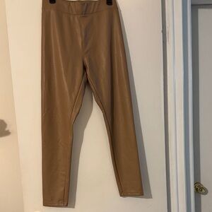 Ci Sono Beige Faux Leather Pants